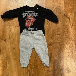 Rolling Stones Sweatshirt and Pants 3-6 months
